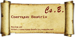 Csernyus Beatrix névjegykártya