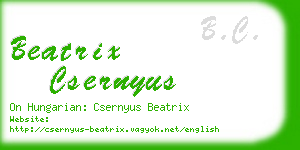 beatrix csernyus business card